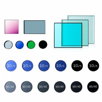 10/5 до 60/40 Фильтр оптического стекла поверхностного качества с диаметром от 1,5 до 300 мм и индивидуальным покрытием
